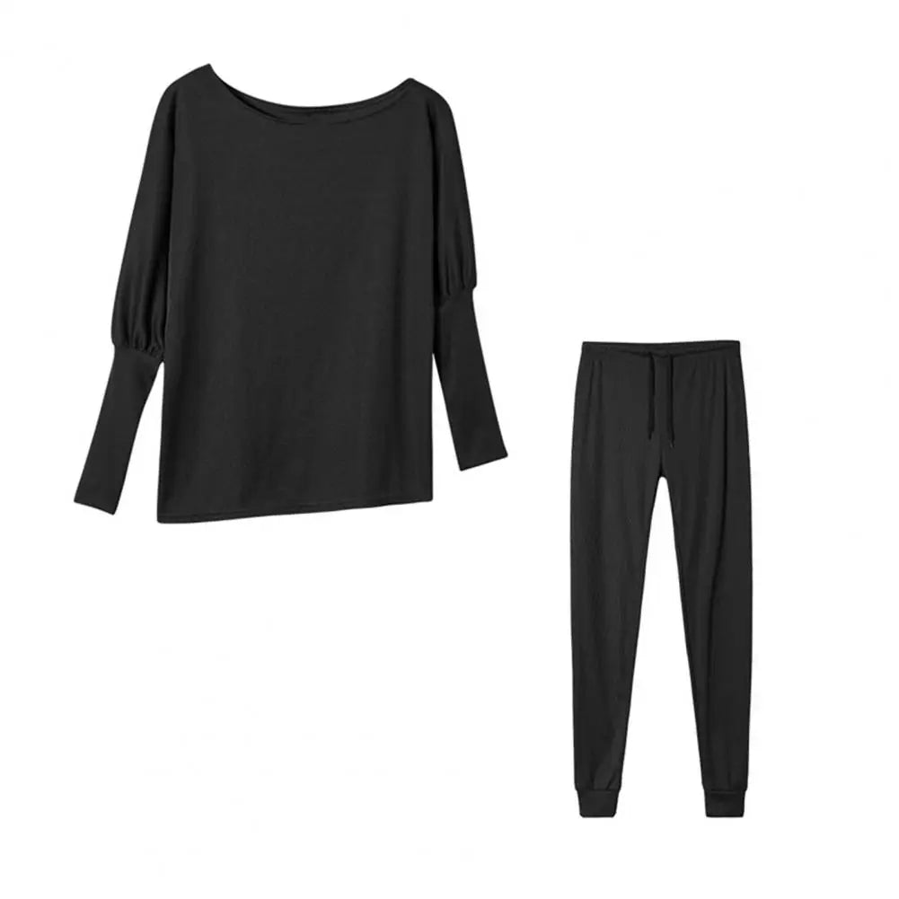 Women’s 2-Piece Tracksuit Set – Sweatshirt & Drawstring Pants