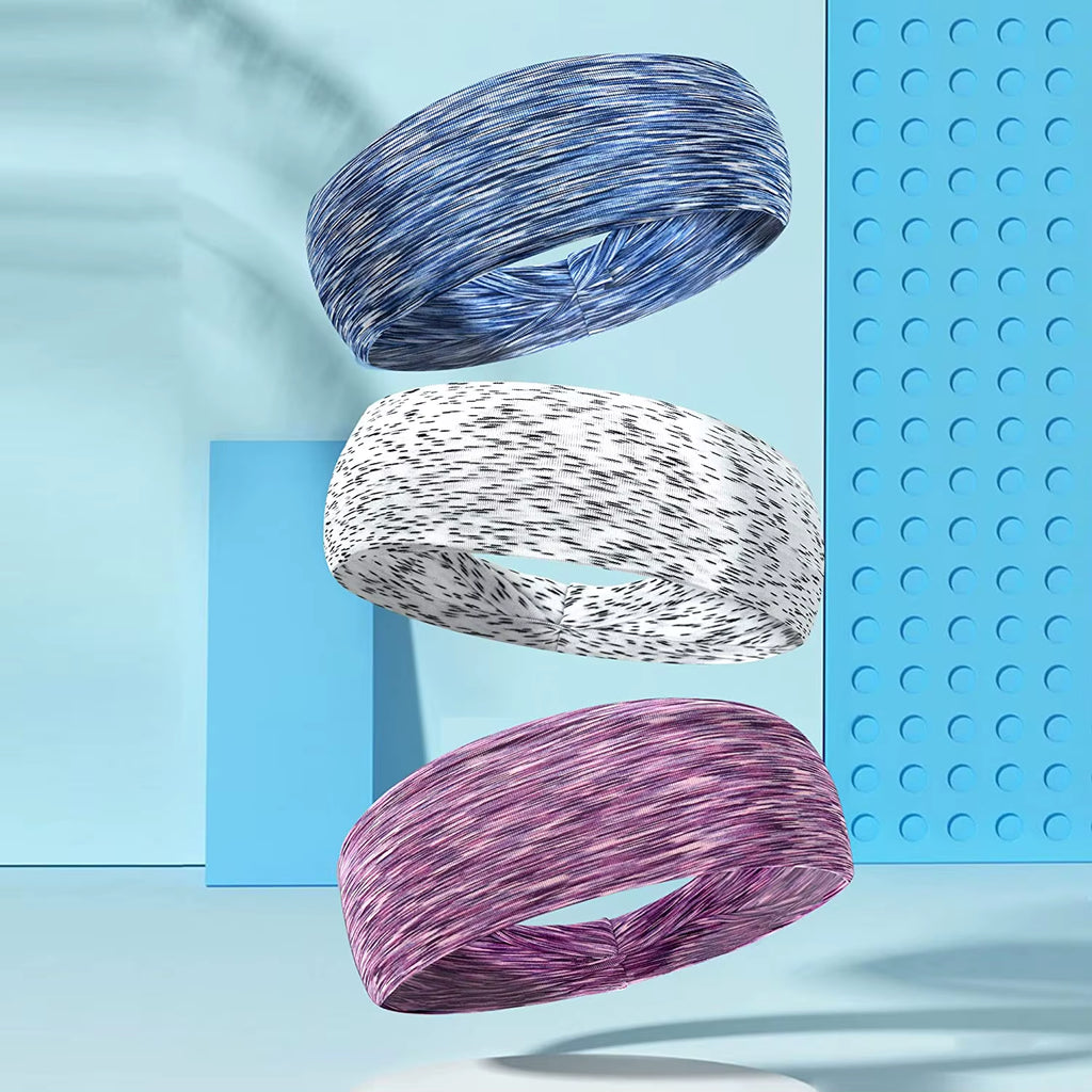 Elastic Sports Sweatbands for Men and Women - Yoga Headbands (1/4 Pack)