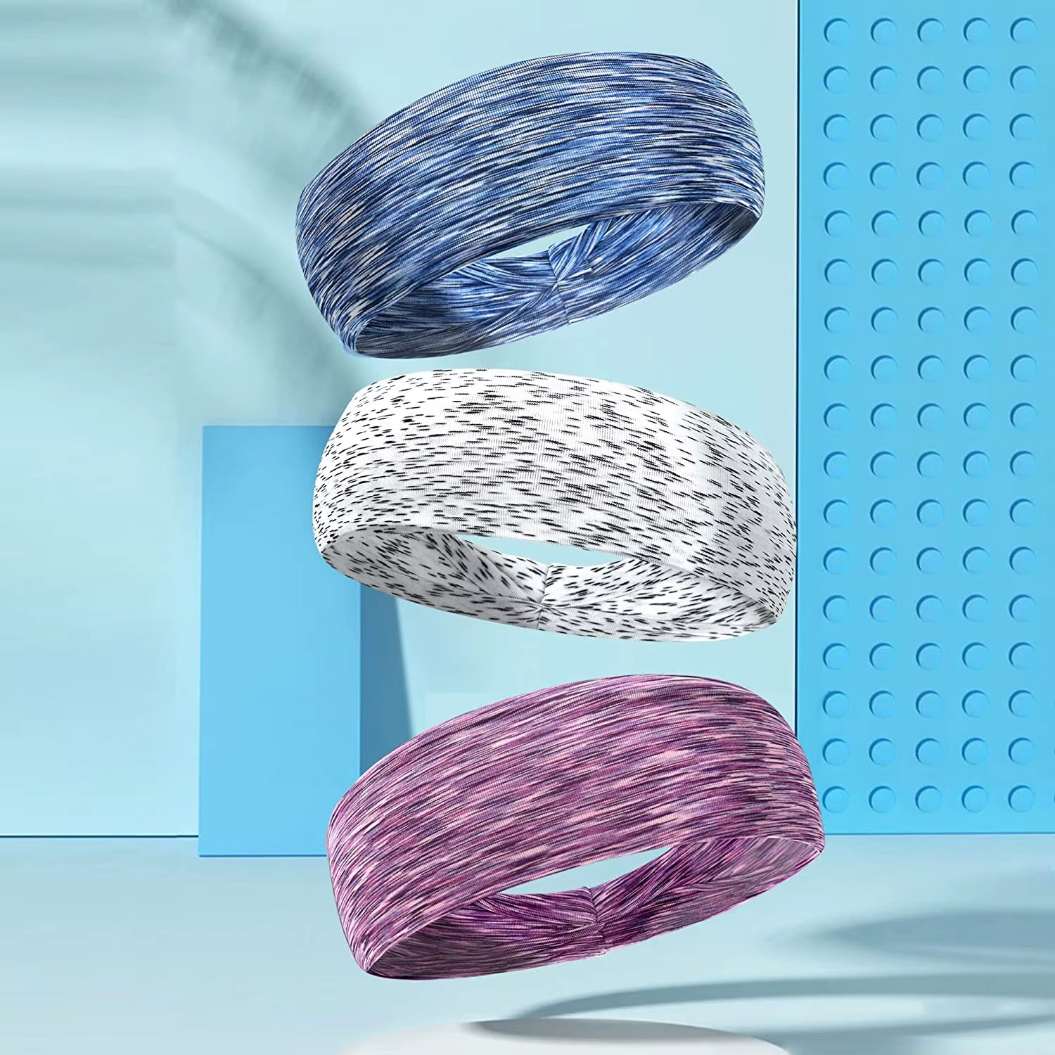 Elastic Sports Sweatbands for Men and Women - Yoga Headbands (1/4 Pack)