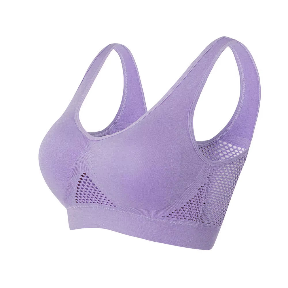  Breathable Sports Bra – Padded, Wireless & Supportive (S-6XL)