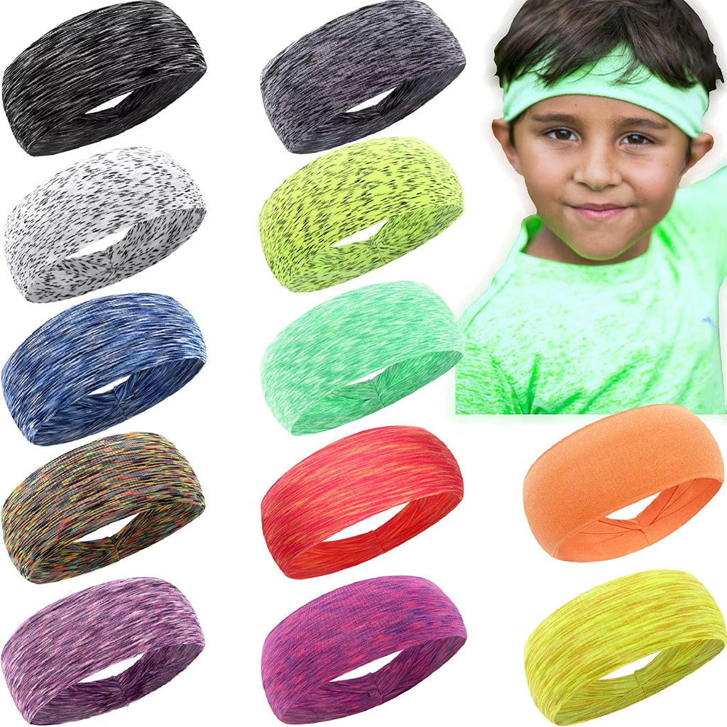 Elastic Sports Sweatbands for Men and Women - Yoga Headbands (1/4 Pack)
